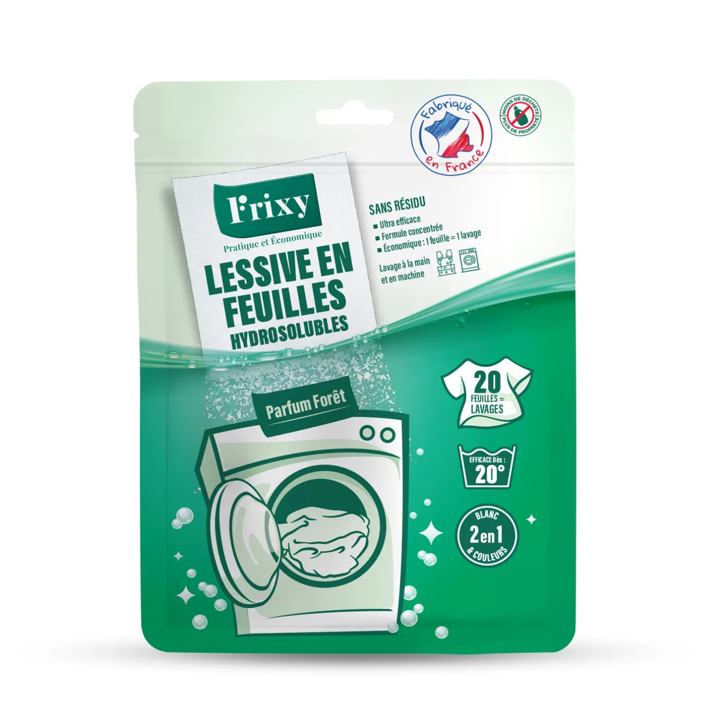 FRIXY-Lessive-Parfum-Foret-Sachet-de-20-feuilles
