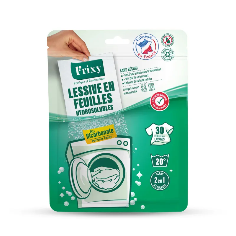 Lessive en Feuilles FRIXY - Le Format Malin (Sachet 30 feuilles)