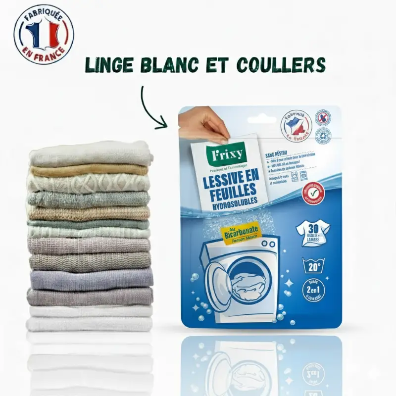 Lessive en Feuilles au Bicarbonate - Parfum Marine (30 Feuilles) – Image 6