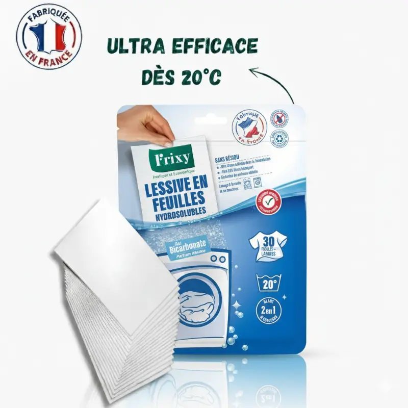 Lessive en Feuilles au Bicarbonate - Parfum Marine (30 Feuilles) – Image 5