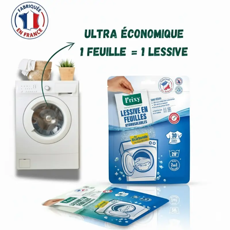 Lessive en Feuilles au Bicarbonate - Parfum Marine (30 Feuilles) – Image 3