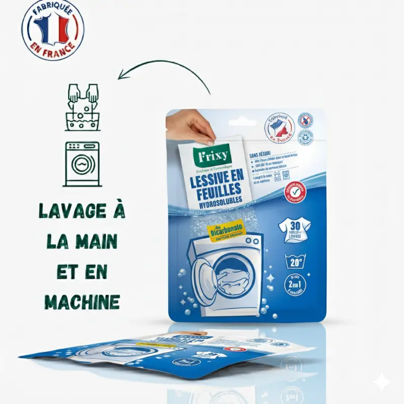 Lessive en Feuilles au Bicarbonate - Parfum Marine (30 Feuilles) – Image 4