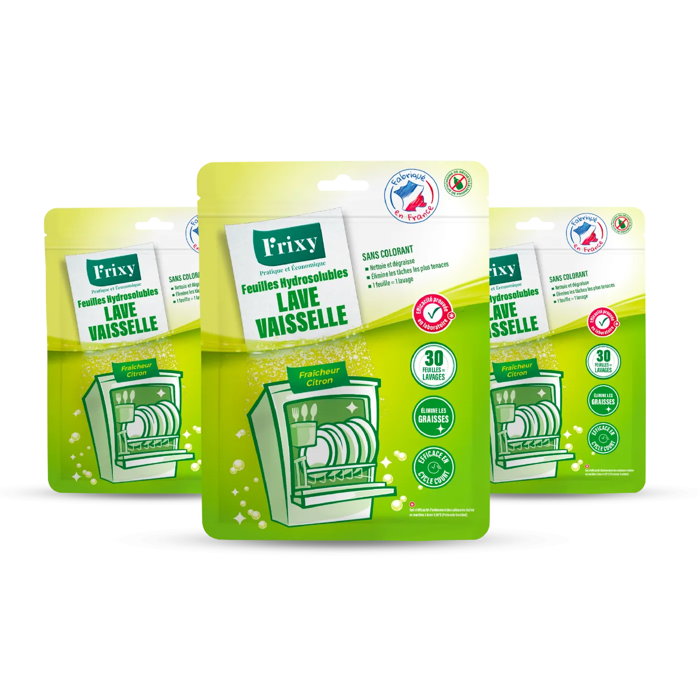 Feuilles Hydrosolubles Lave-Vaisselle - Le Bestseller 3 sachets (90 lavages)