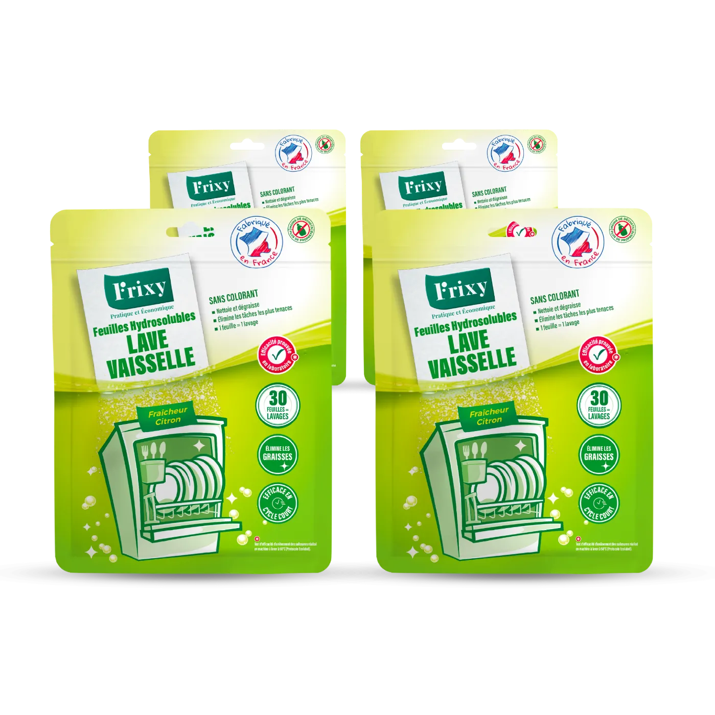 Feuilles Hydrosolubles Lave-Vaisselle - Le Familial 4 sachets (120 lavages)