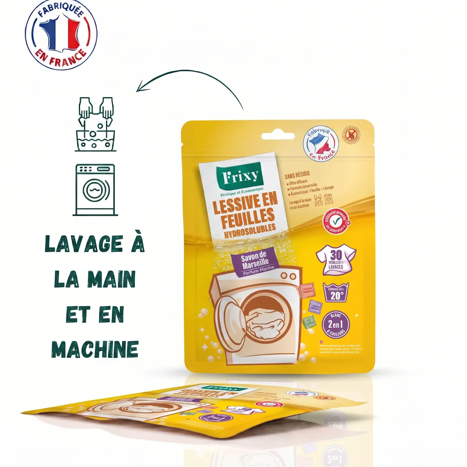 Frixy lessive Savon de Marseille lavage à la main